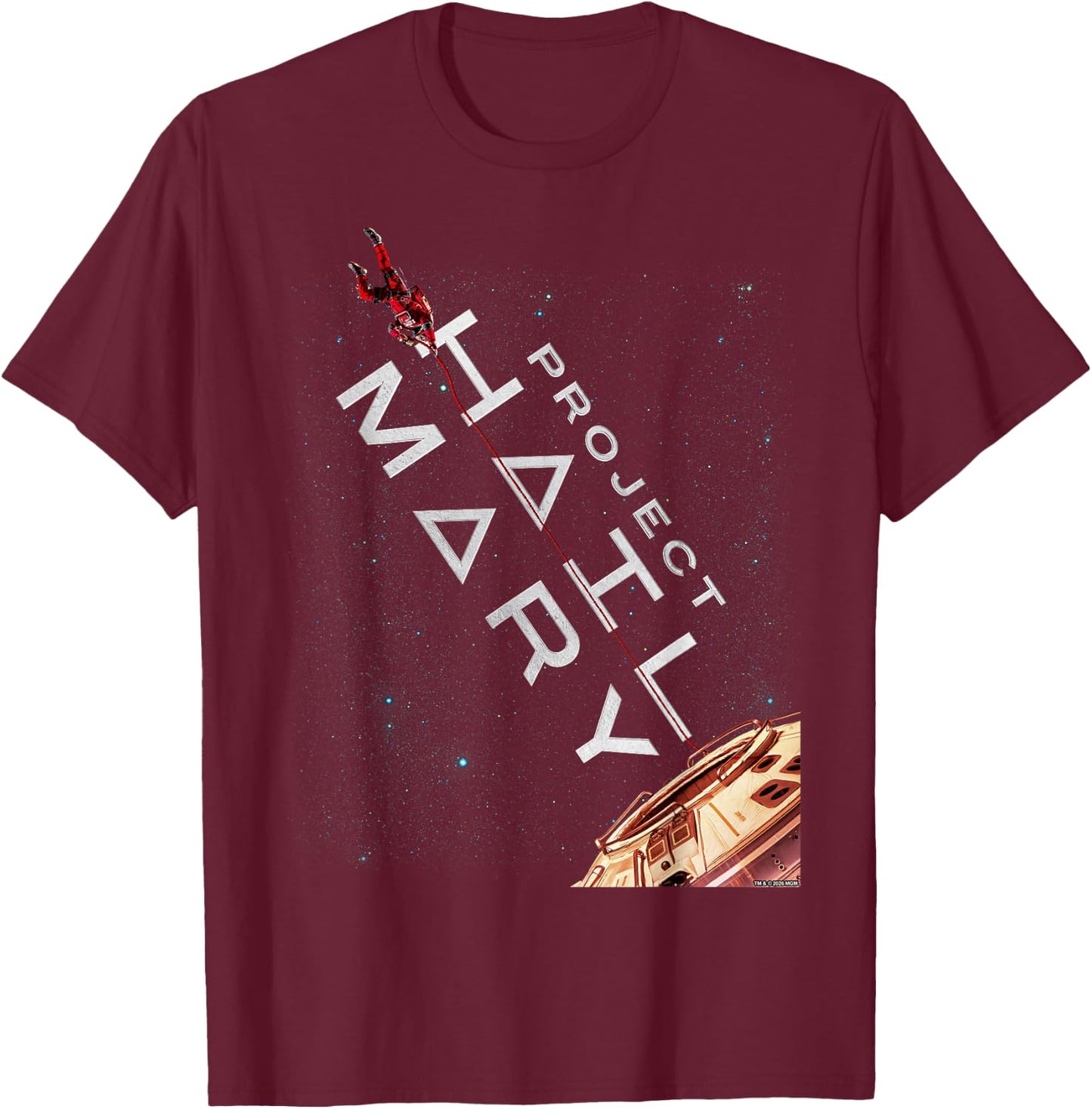 Project Hail Mary Movie Poster T-Shirt - T-Shirt | Maroon