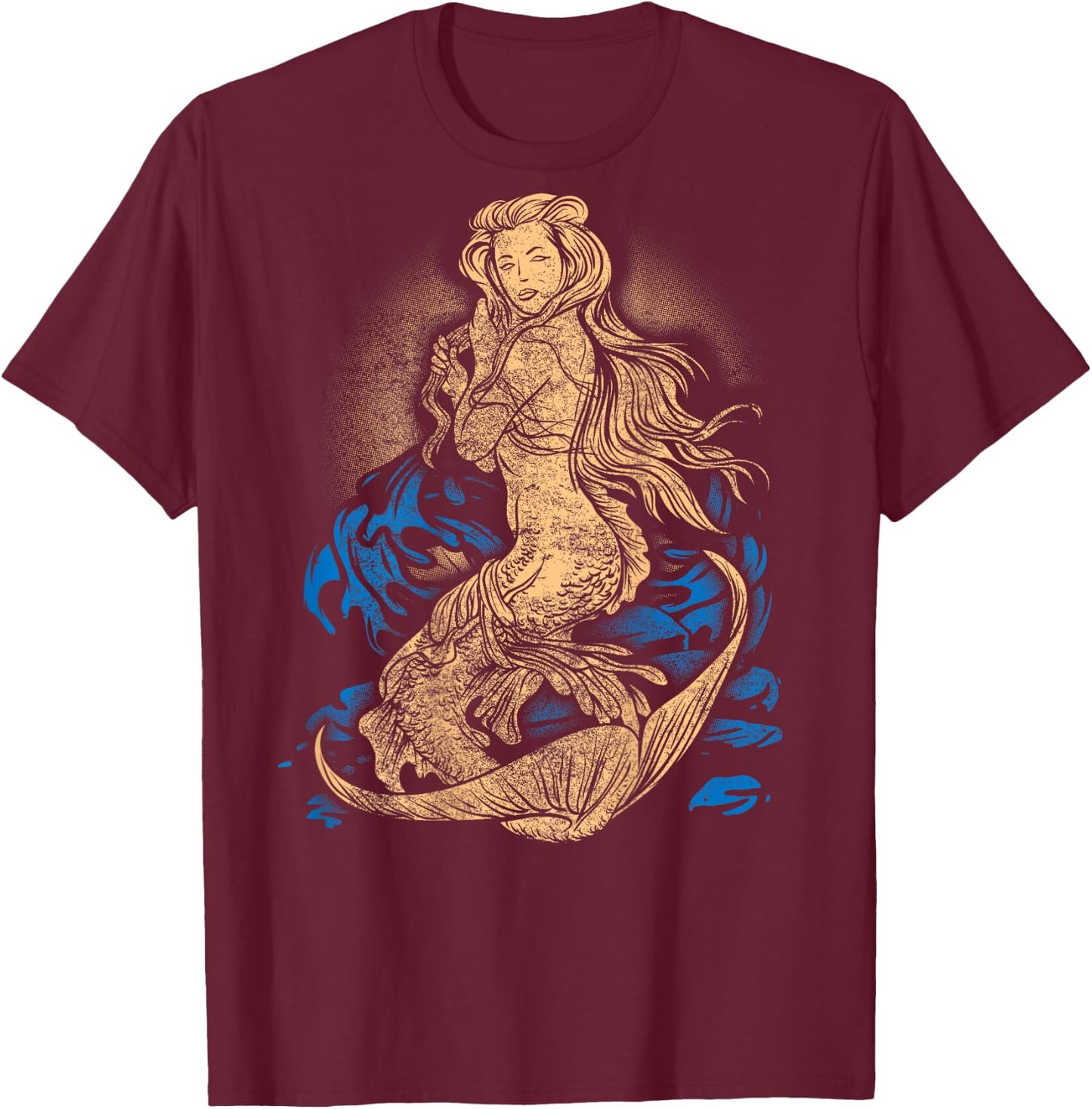 Mermaid Shirt Vintage Tattoo Ink Veteran Pin Up Girl Sexy T-Shirt - T-Shirt | Maroon