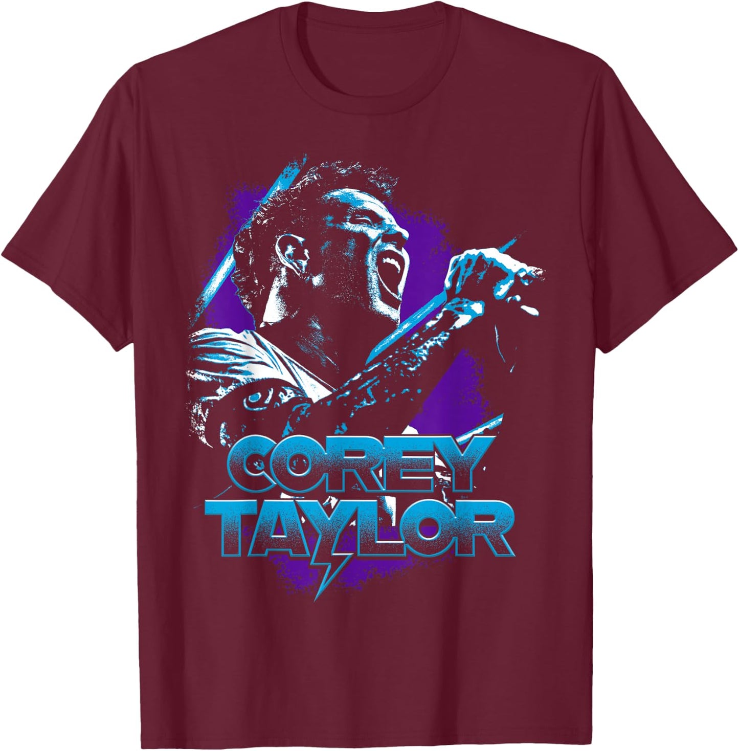 Corey Taylor Screaming Purple , black T-Shirt - T-Shirt | Maroon