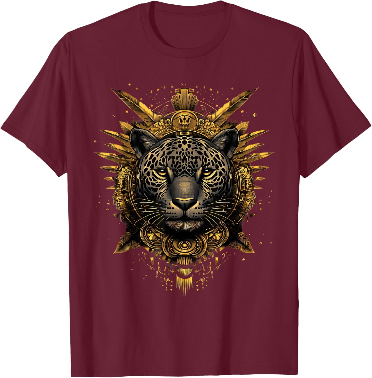 Aztec Jaguar Mexican Mythology Native Mexican Pride Mayan T-Shirt - T-Shirt | Maroon