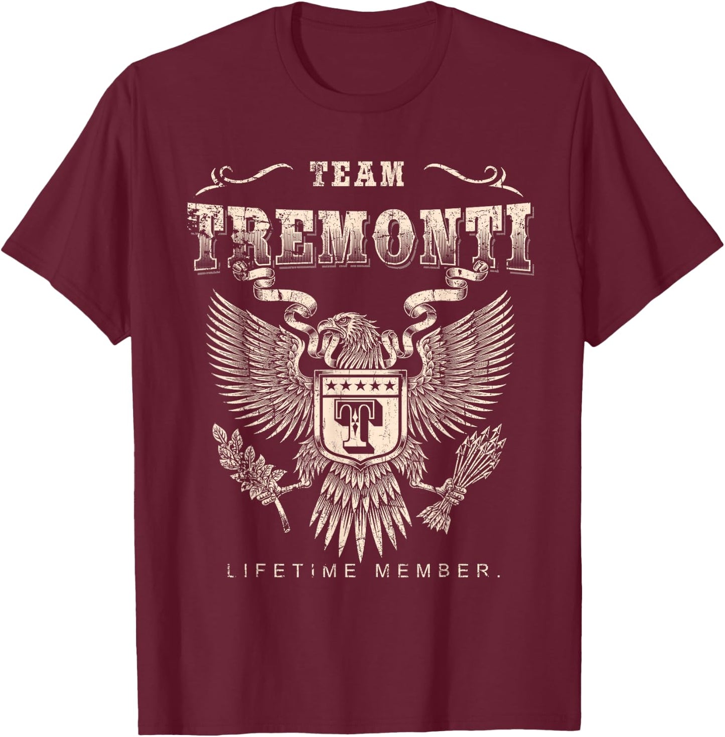 Lifetime member of the Tremonti team - Name Tremonti , Black, S T-Shirt - T-Shirt | Maroon
