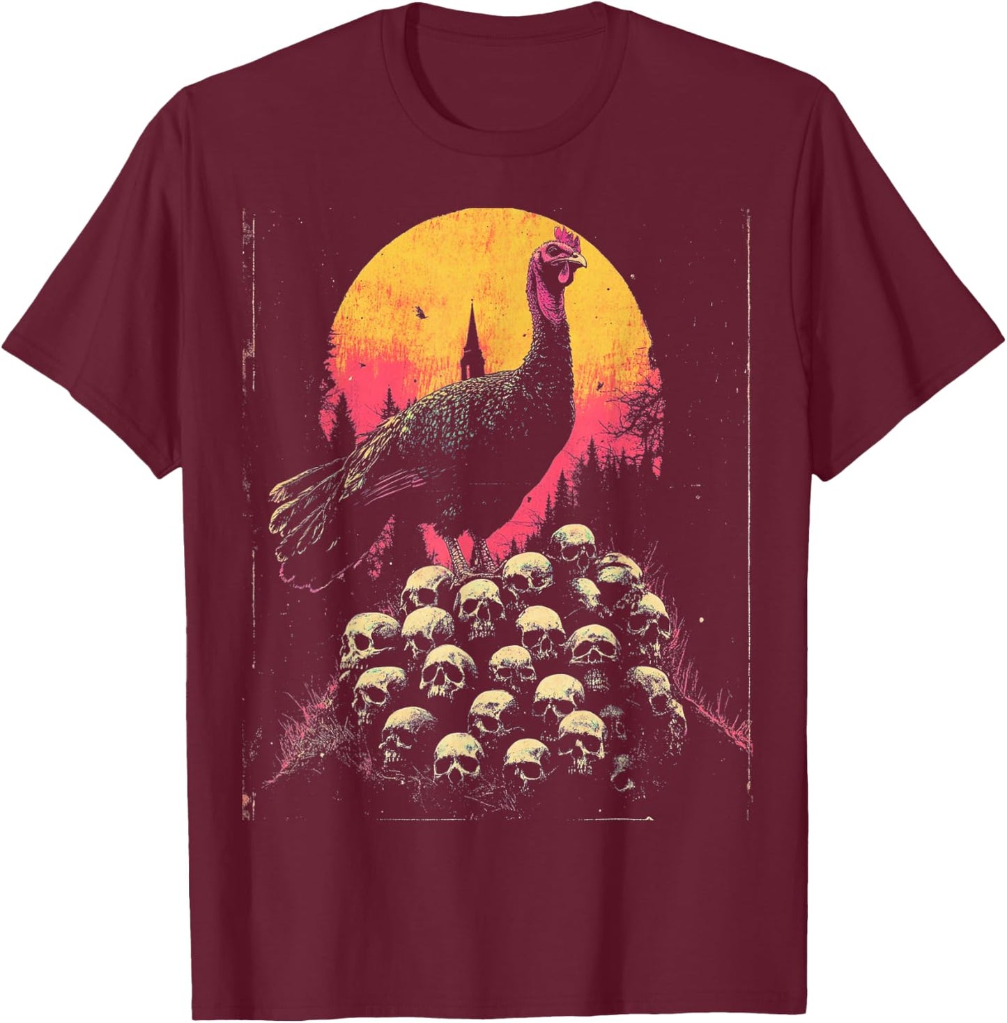 Dark Academia Turkey Goth T-Shirt - T-Shirt | Maroon