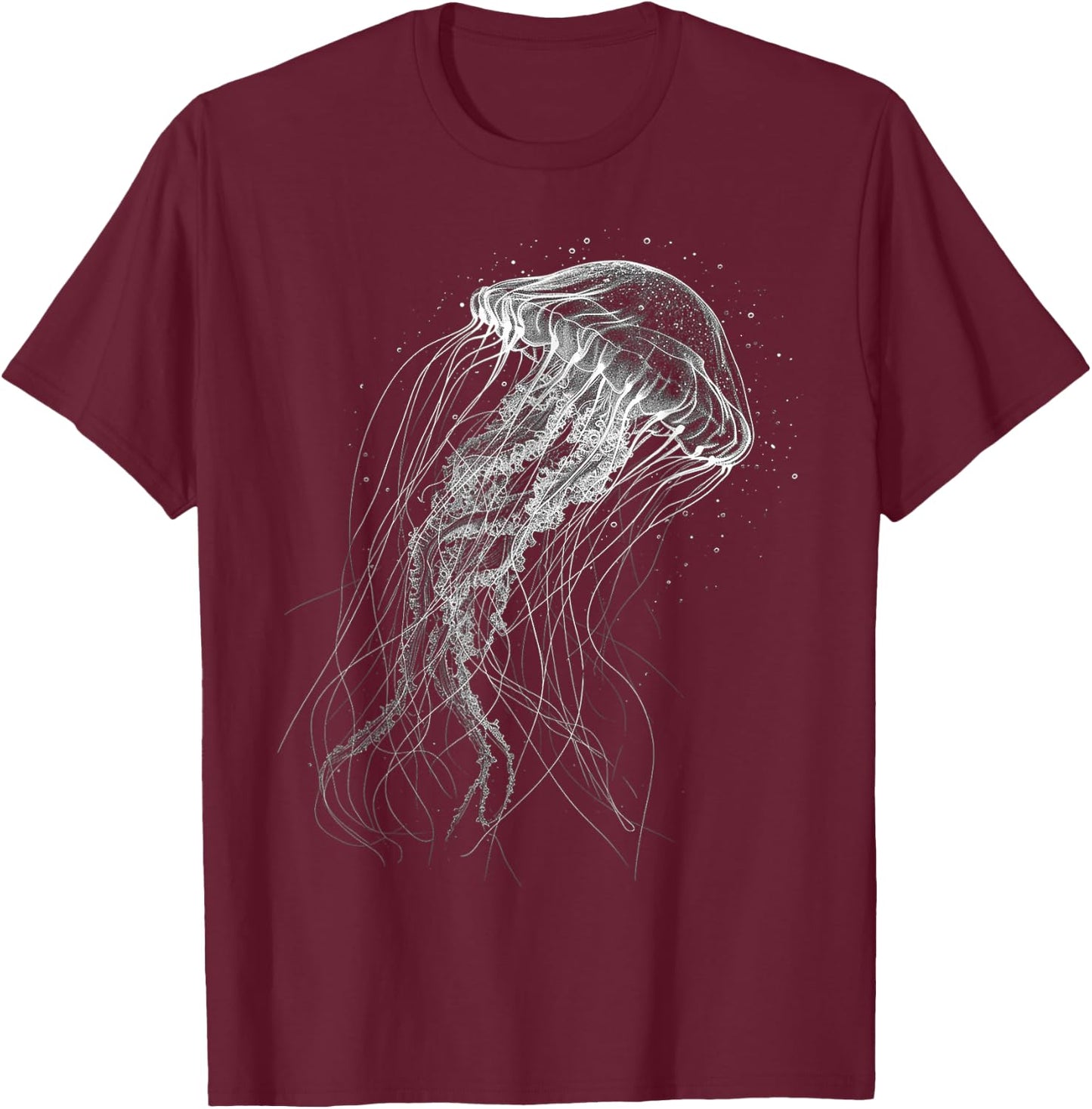 Jellyfish Animal Illustration Jellyfish , black T-Shirt - T-Shirt | Maroon