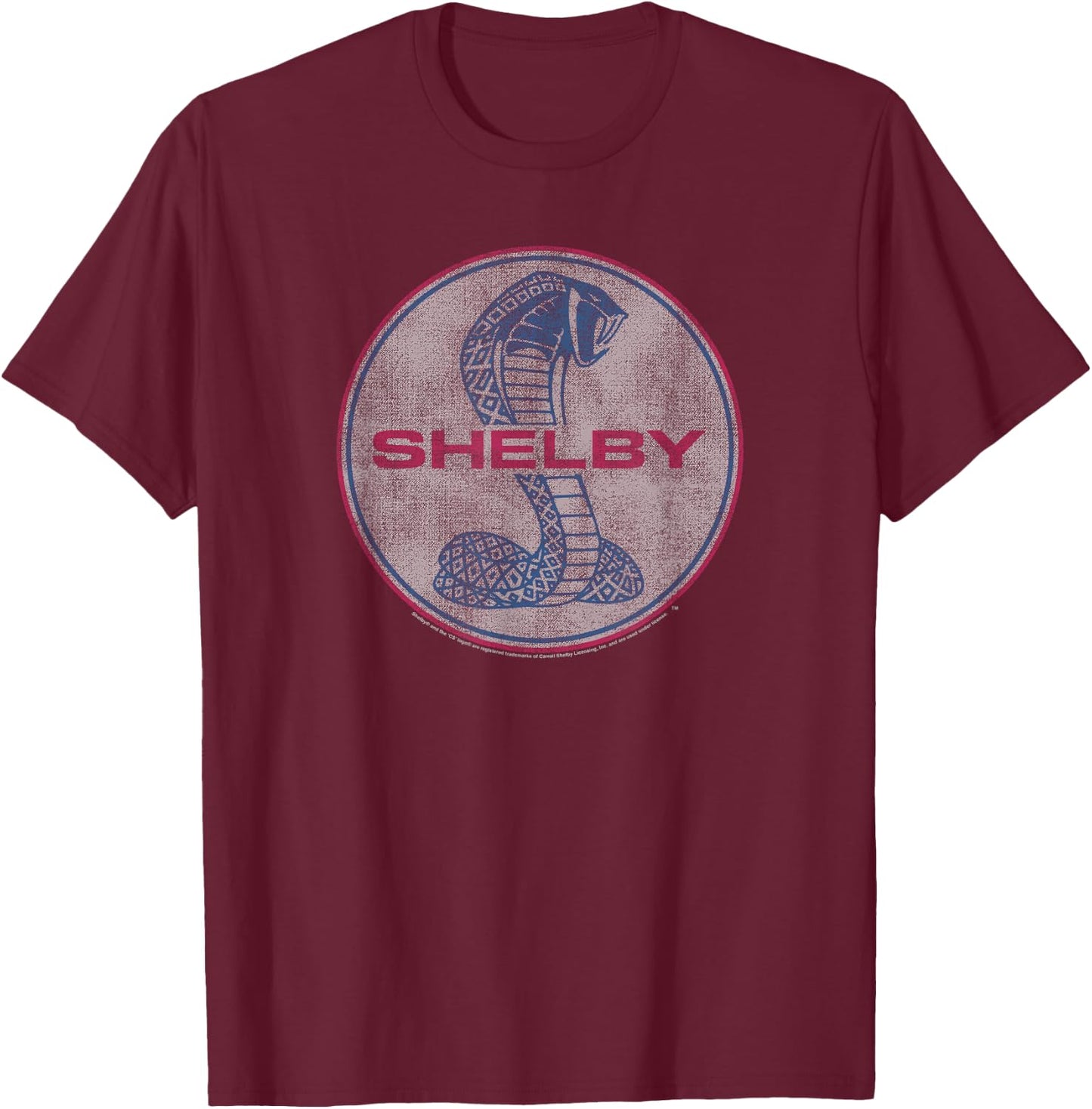 Carroll Shelby Full Color Cobra T-Shirt - T-Shirt | Maroon
