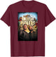 HISTORY American Pickers Distressed Adult Black Modern Letter Print Short Sleeve T-Shirt - T-Shirt | Maroon