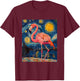 Cute Flamingo - Van Gogh Style - Starry Night T-Shirt - T-Shirt | Maroon