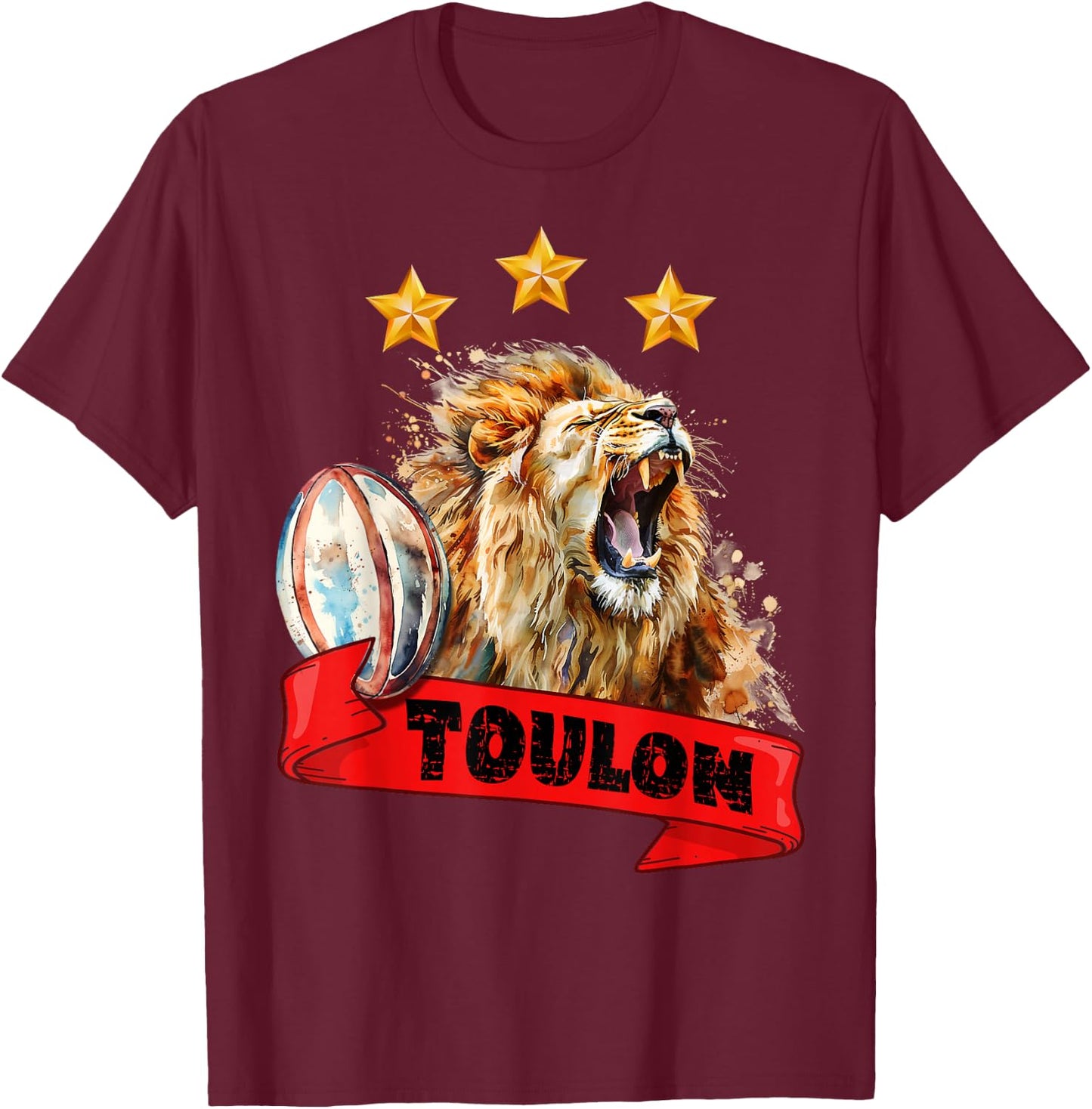 Rugby Toulon Triple Champion Lion Supporter Var Man Child , Black, S T-Shirt - T-Shirt | Maroon