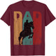 Vintage Horseback Riding Dad Silhouette Father's Day Retro T-Shirt - T-Shirt | Maroon