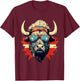 Buffalo America USA Sunglasses Animal Art Bison Splash T-Shirt - T-Shirt | Maroon