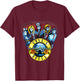 Guns N' Roses Offizielle Skelette & Kugeln T-Shirt - T-Shirt | Maroon