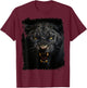Noah&Friends Panther Animal Print - Women's Regular Fit Black Small Short Sleeve T-Shirt - T-Shirt | Maroon