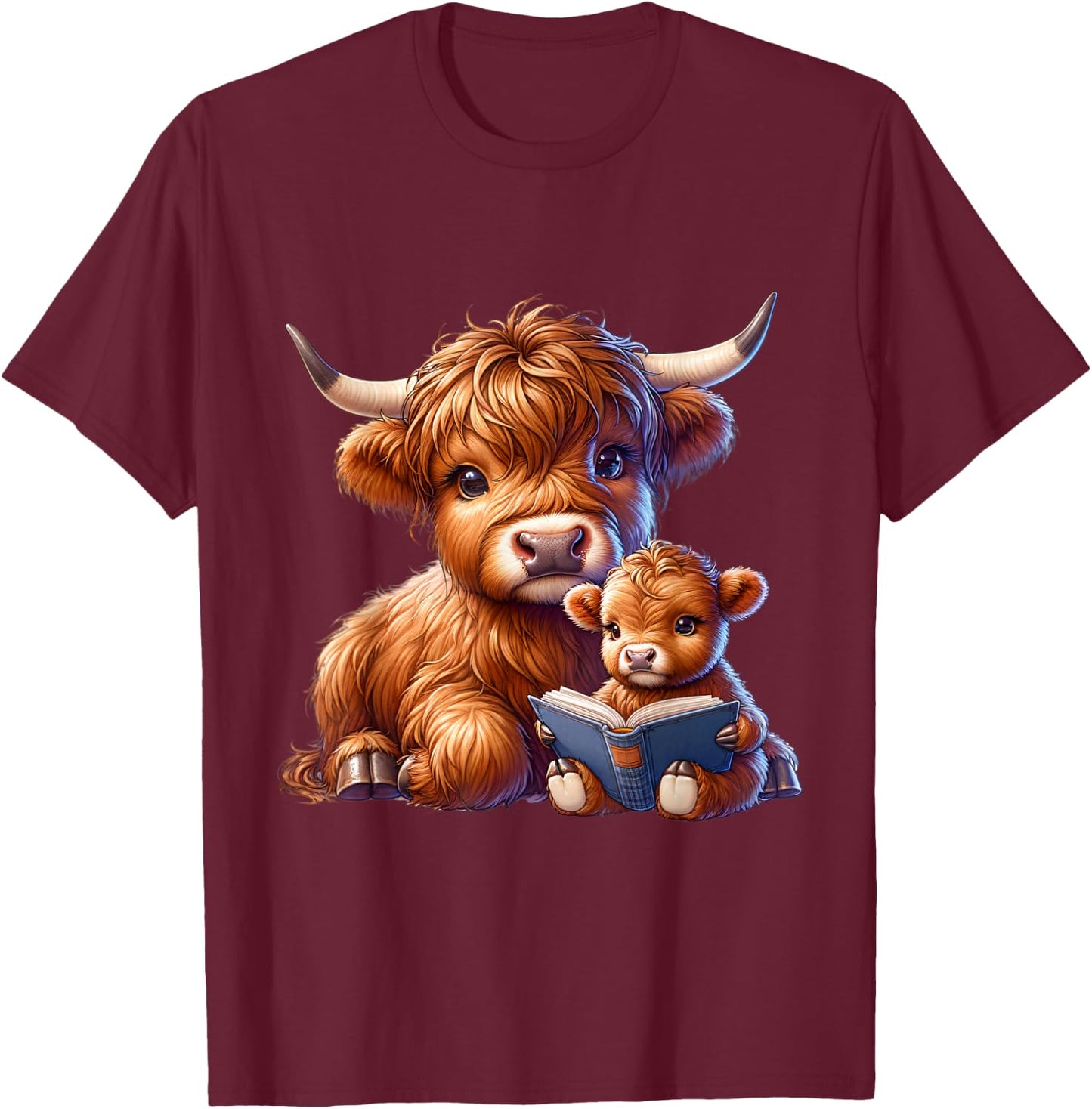 Cow, Highland Cow, Cow Costume, Highland Cow , black T-Shirt - T-Shirt | Maroon