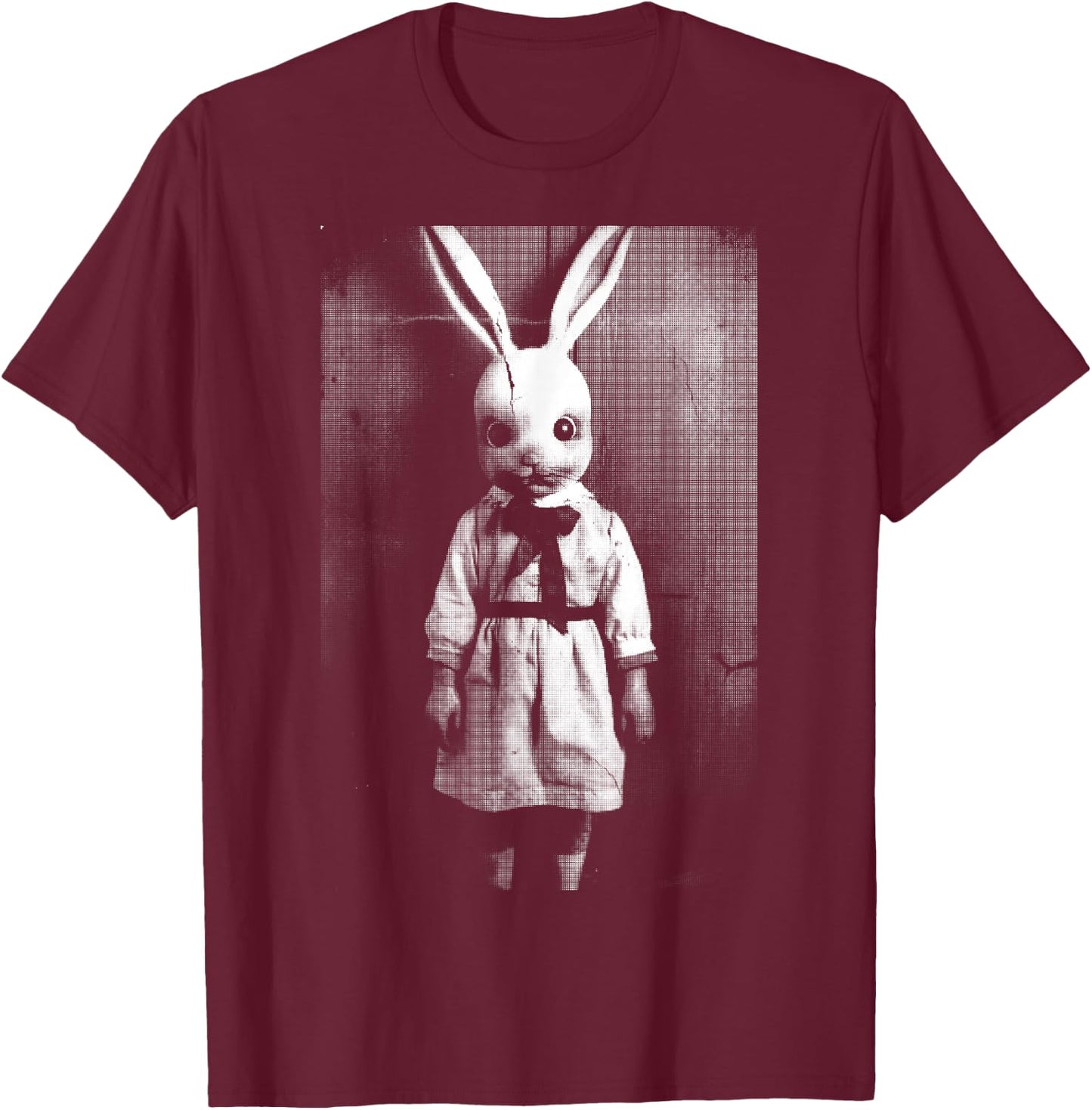 Horror Bunny Rabbit | Dark Creepy Unholy Gothic Halloween T-Shirt - T-Shirt | Maroon