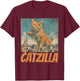 Funny Orange Cat Catzilla Japanese Art Women T-Shirt - T-Shirt | Maroon