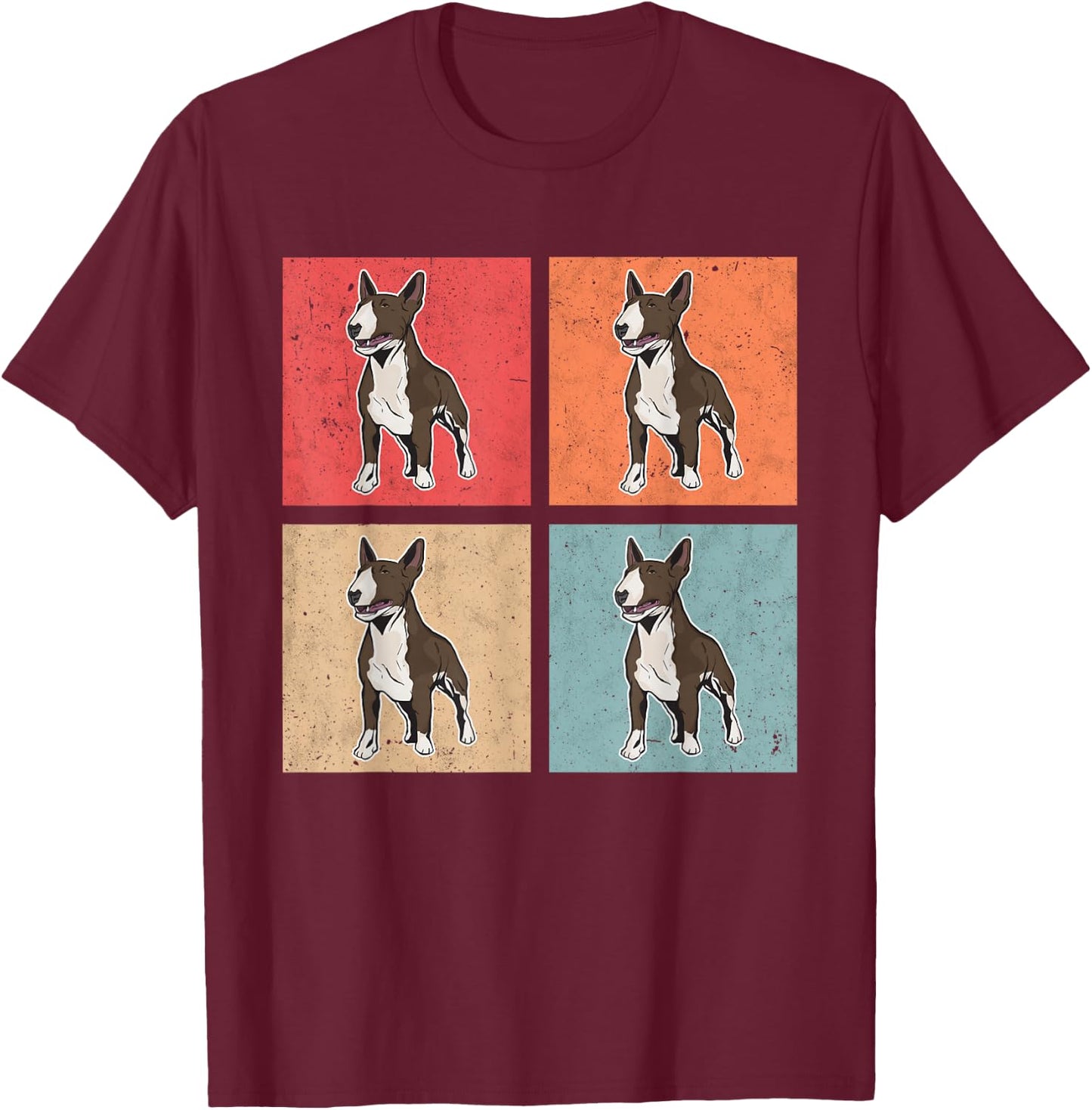 Bull Terrier Retro Bull Terrier Vintage Minibull T-Shirt - T-Shirt | Maroon