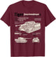 Tiger Tank Panzer World War 2 Blueprint T-Shirt - T-Shirt | Maroon