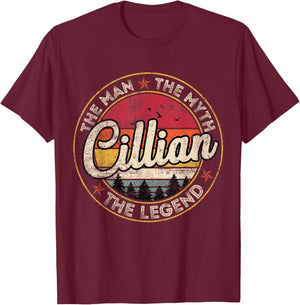 Cillian The Man The Myth The Legend Personalized Name T-Shirt - T-Shirt | Maroon
