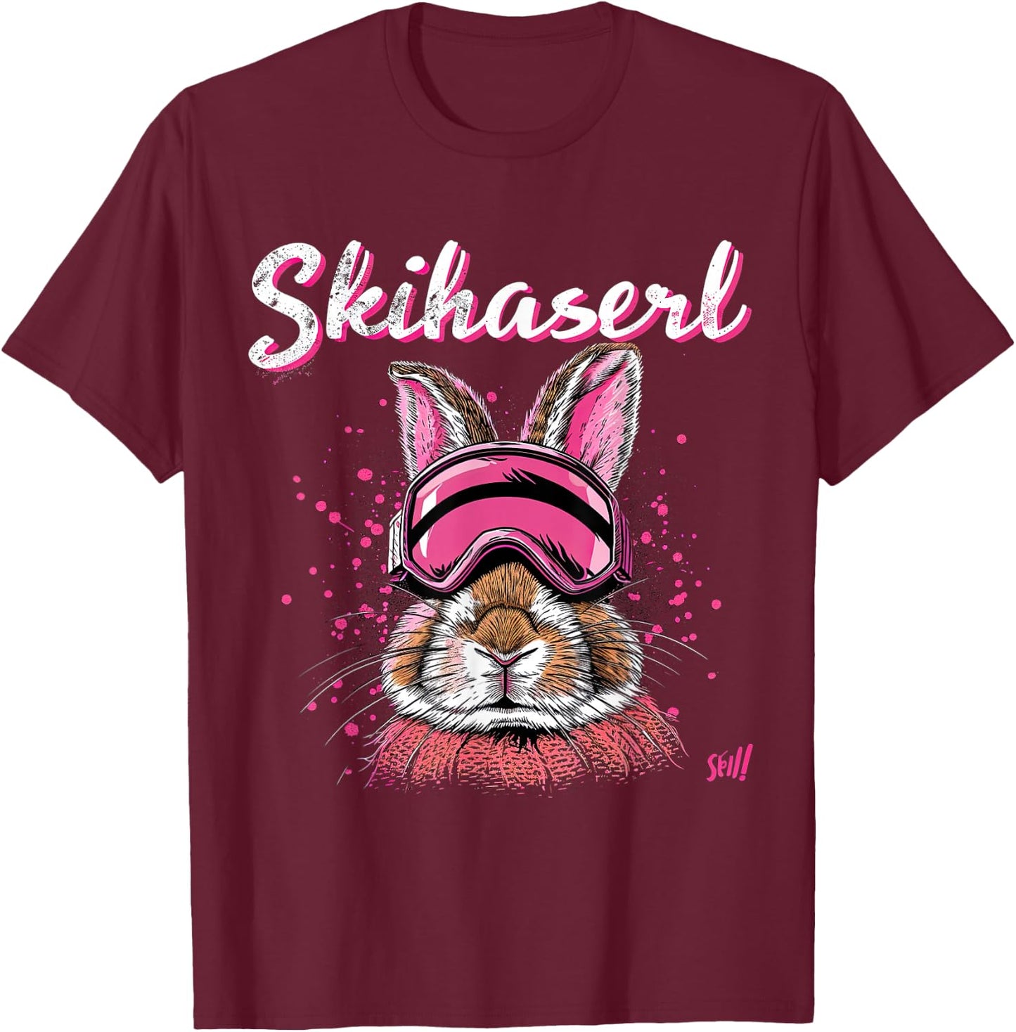 Skihaserl Apres Ski Haserl Skier Winter Women's , black T-Shirt - T-Shirt | Maroon