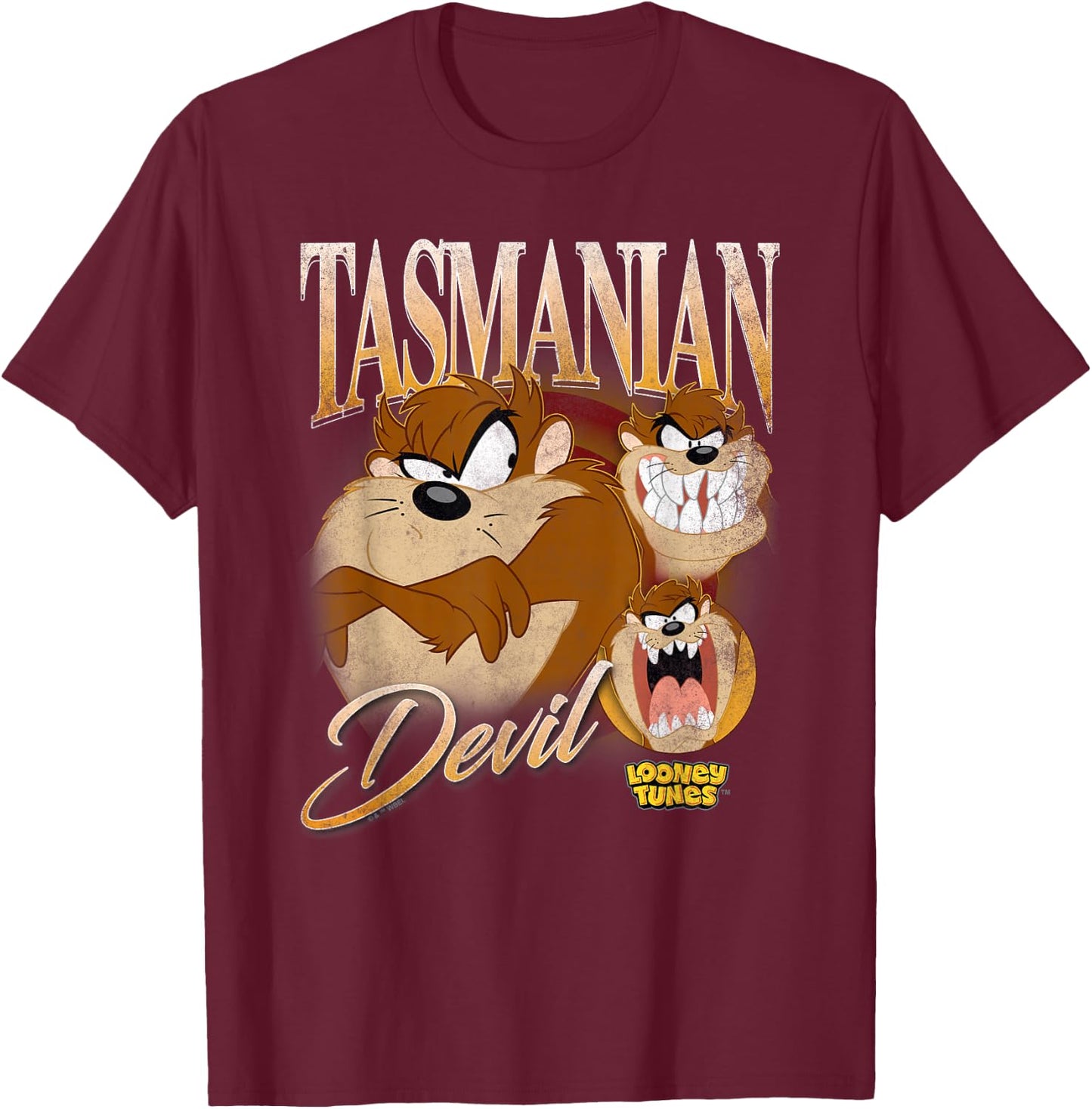 Looney Tunes Bootleg Taz T-Shirt - T-Shirt | Maroon