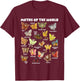 Moths of the World Kawaii Chart Entomology T-Shirt - T-Shirt | Maroon
