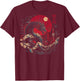 Japanese Dragon Tokyo Great Wave Off Kanagawa (Artistic Back) , Black, S T-Shirt - T-Shirt | Maroon