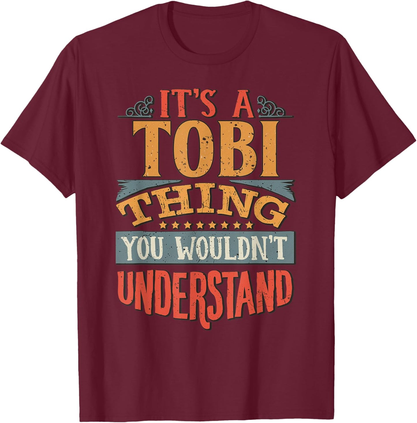 Tobi Name T-Shirt - T-Shirt | Maroon
