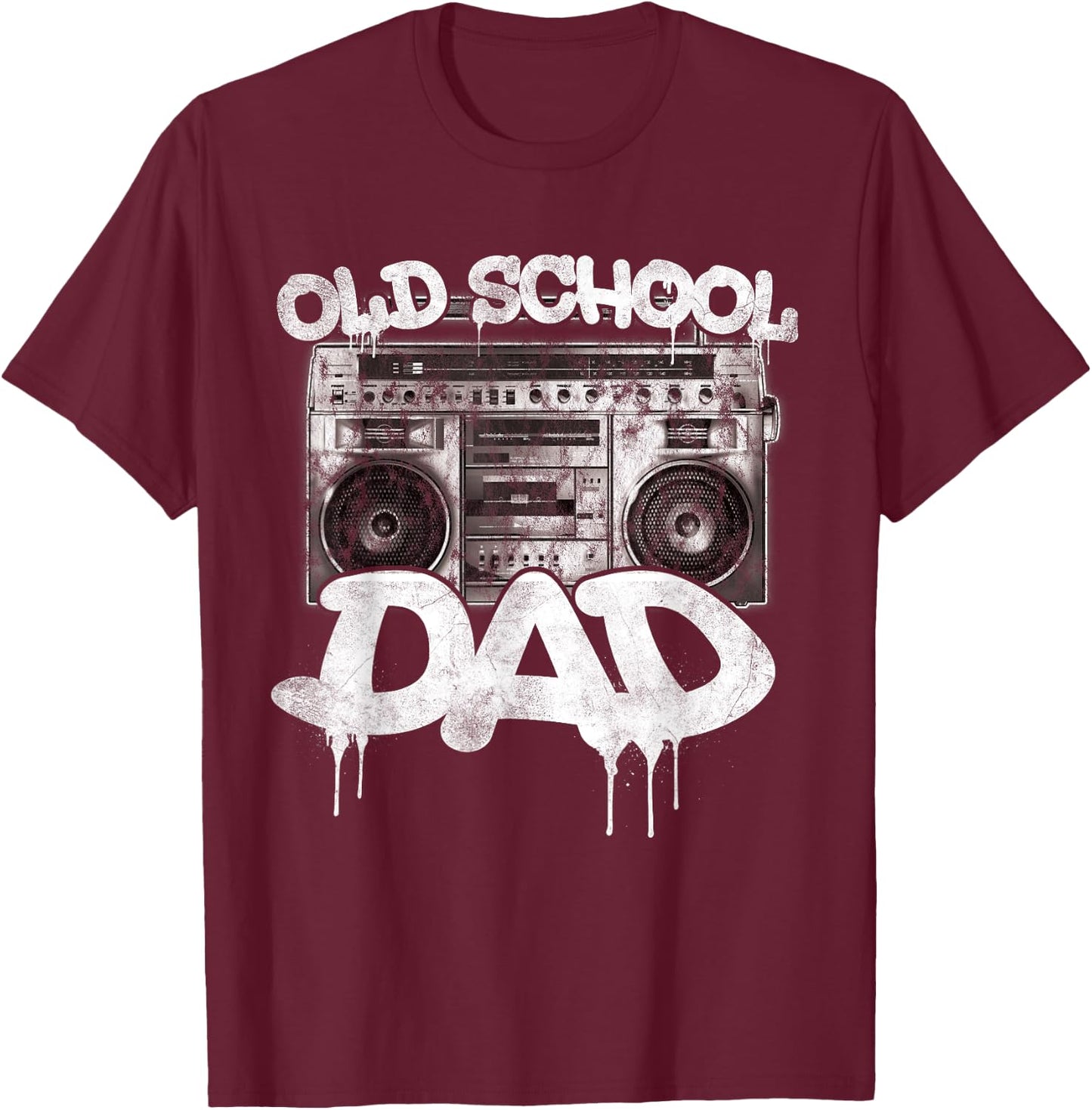 Old School Dad Boombox T-Shirt - T-Shirt | Maroon