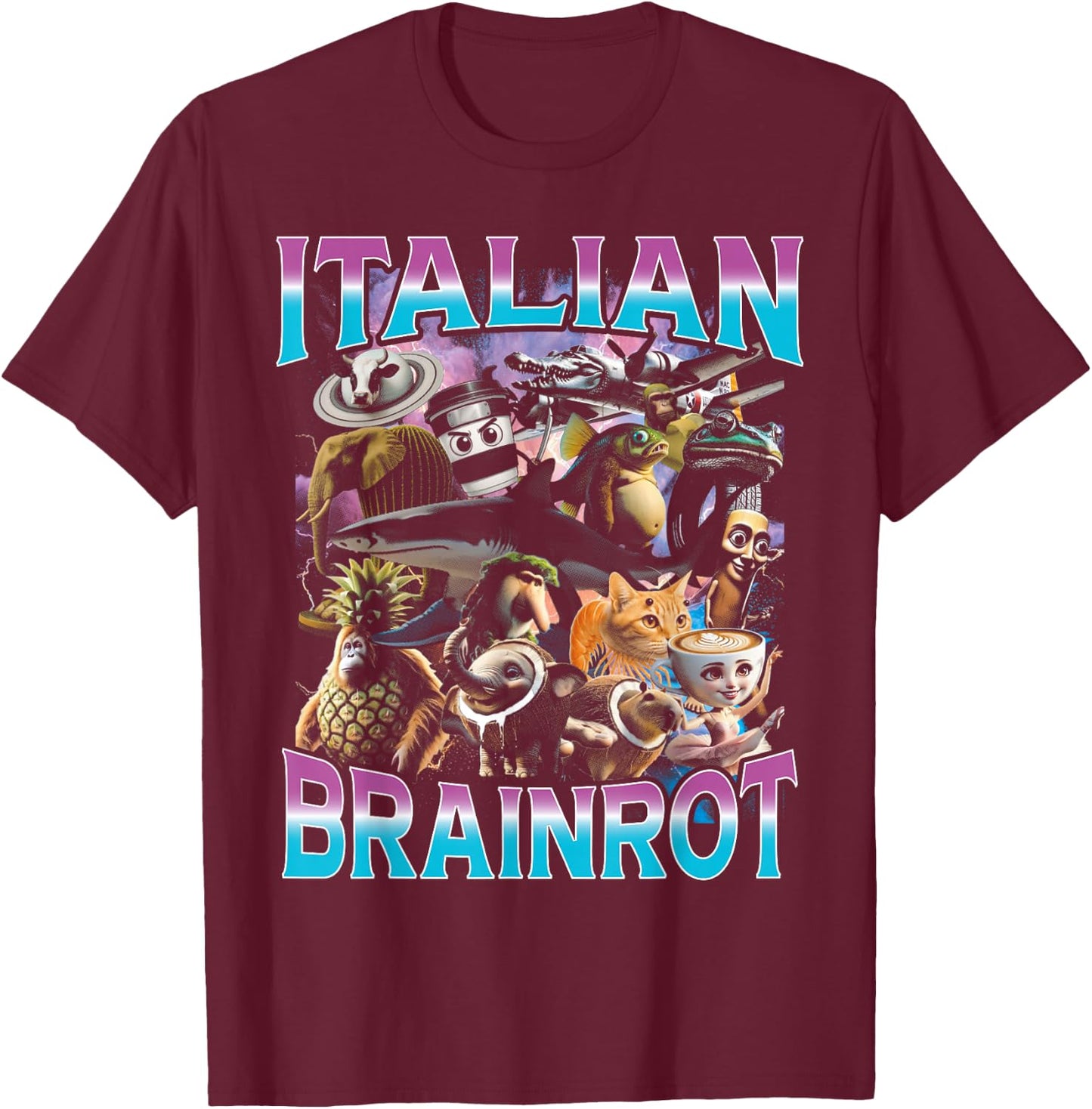Bootleg Y2K T-Shirt - T-Shirt | Maroon