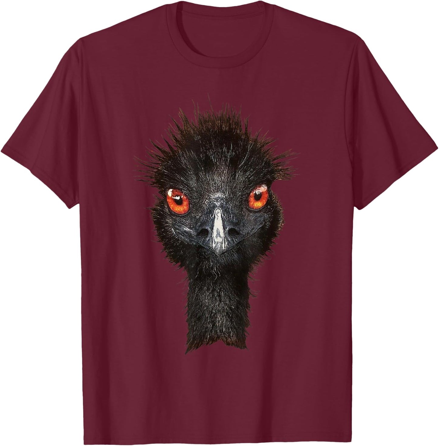 Funny Emu Bird - Cool Emu Illustration T-Shirt - T-Shirt | Maroon