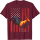 Rooster Chicken American Flag USA Fighting Cock T-Shirt - T-Shirt | Maroon