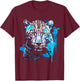 Leopard Abstract Animal Art Painting Graphic Leopard T-Shirt - T-Shirt | Maroon