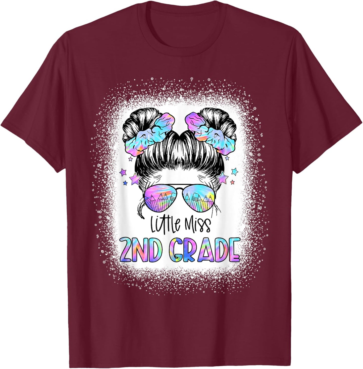 Little Miss 2nd Grade First Day Of School Second Grade Girls T-Shirt - T-Shirt | Maroon