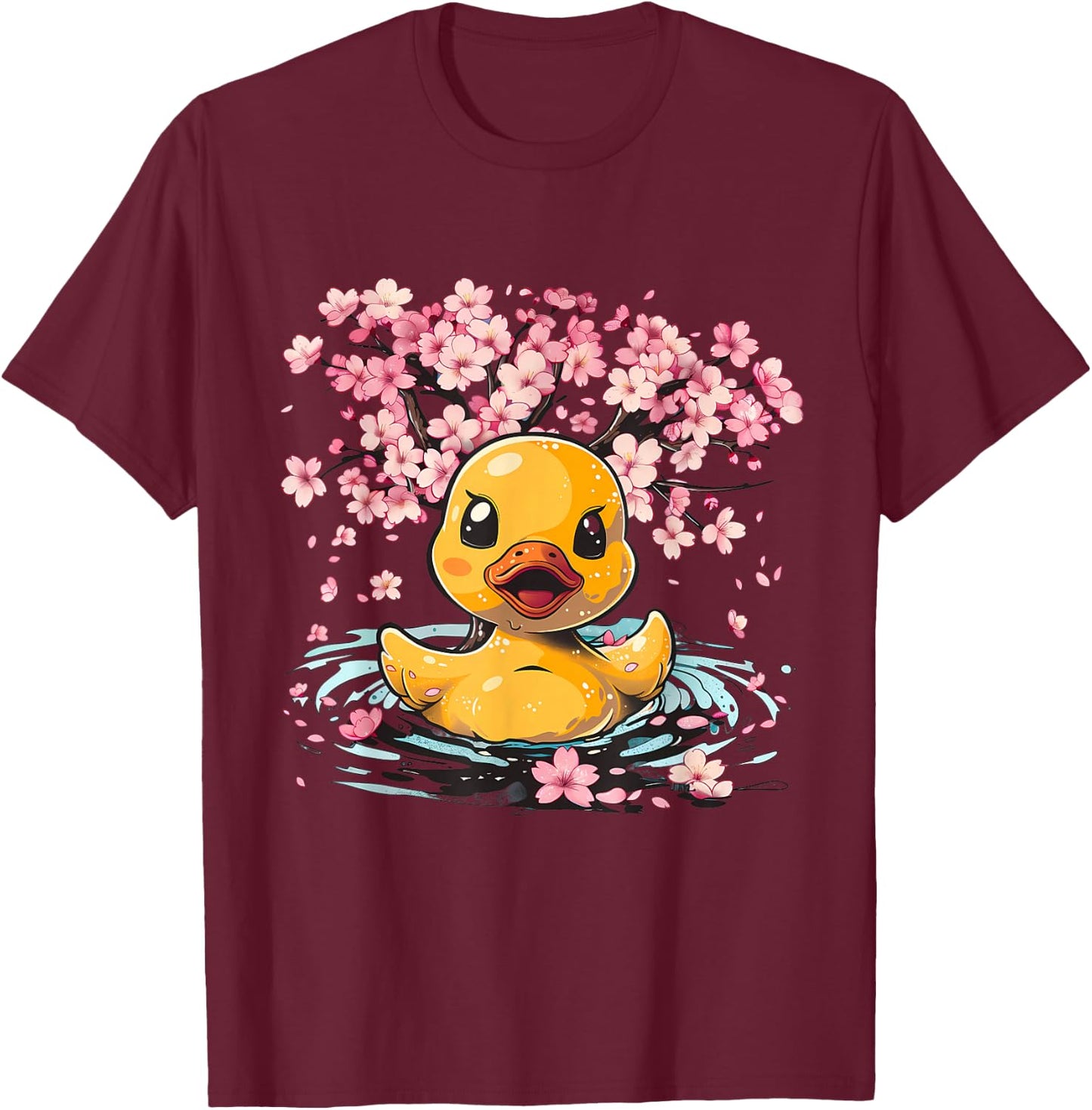 Rubber Duck Sakura Flower Japanese Art Rubber Duck Lover T-Shirt - T-Shirt | Maroon