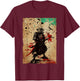 Japanese Vintage Samurai Fighter Retro Art Design T-Shirt - T-Shirt | Maroon