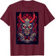 Oni Dämon Japanischer Teufel T-Shirt - T-Shirt | Maroon
