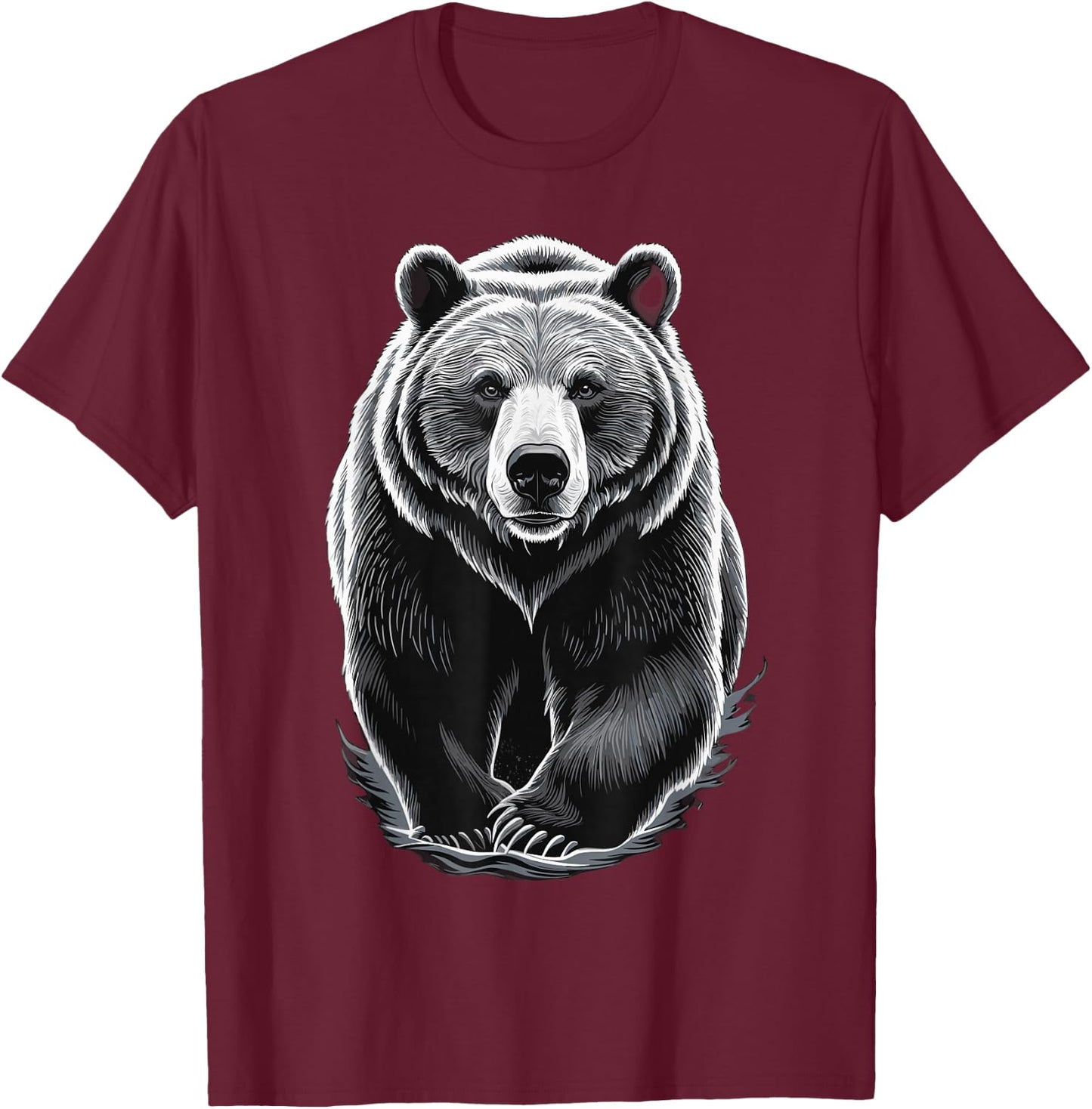 Grizzly Bär T-Shirt - T-Shirt | Maroon
