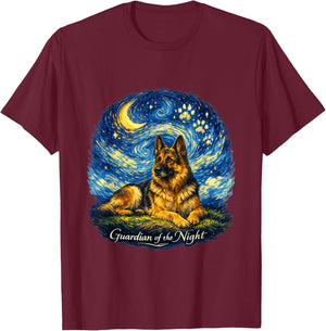 Starry Sky German Shepherd - German Shepherd Owner T-Shirt - T-Shirt | Maroon