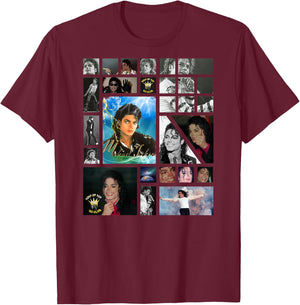 Michael Jackson_703_Back Printed T-Shirt - T-Shirt | Maroon