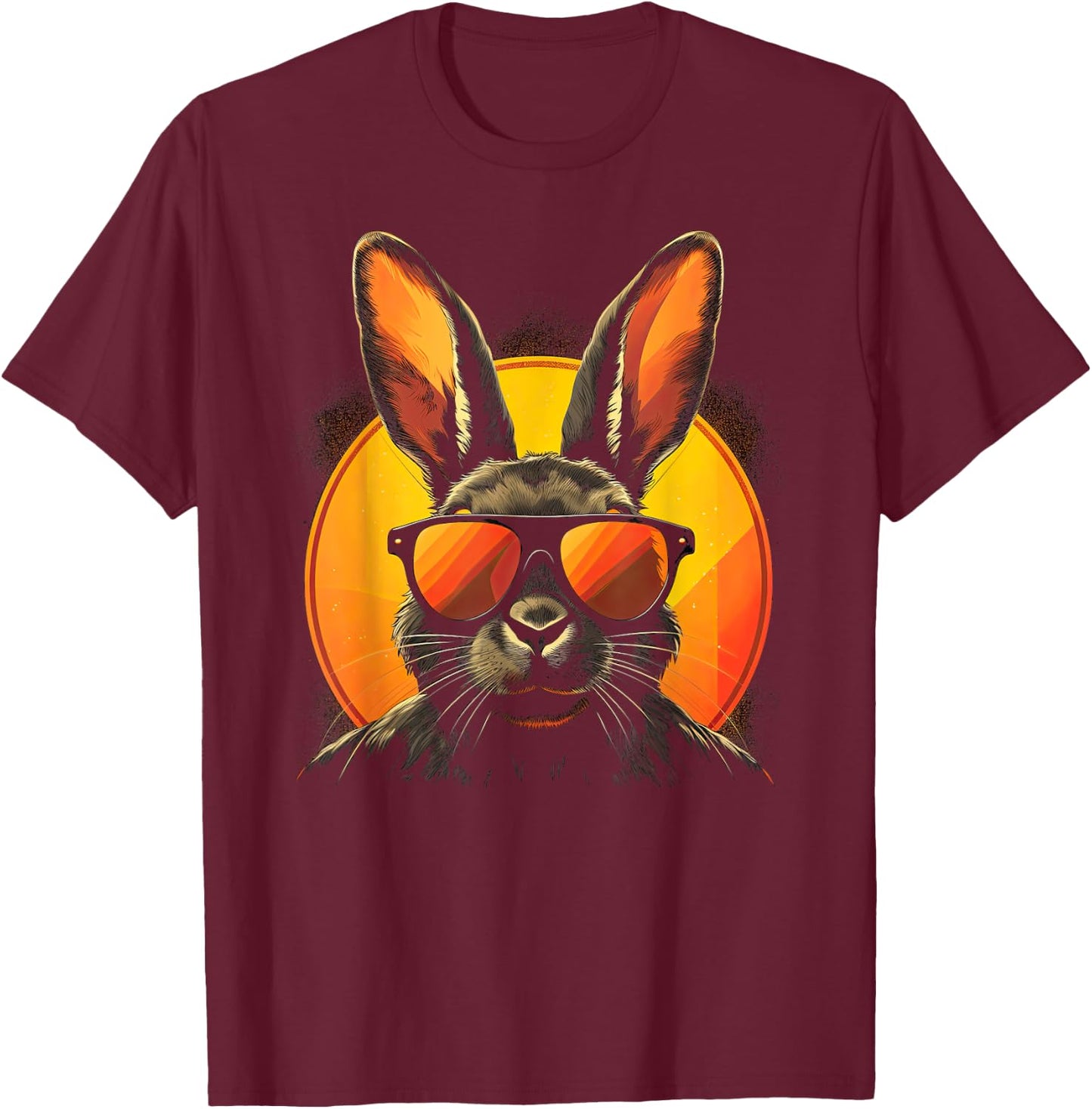 Cooler Haase Bunny mit Sonnenbrille Ostern T-Shirt - T-Shirt | Maroon
