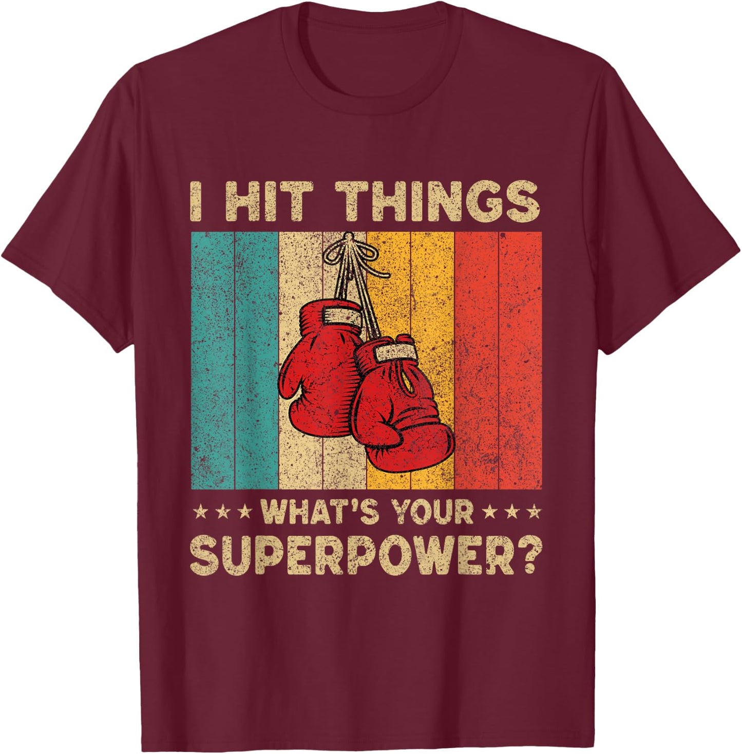 I Throw Punches Vintage Boxing Boxer T-Shirt - T-Shirt | Maroon