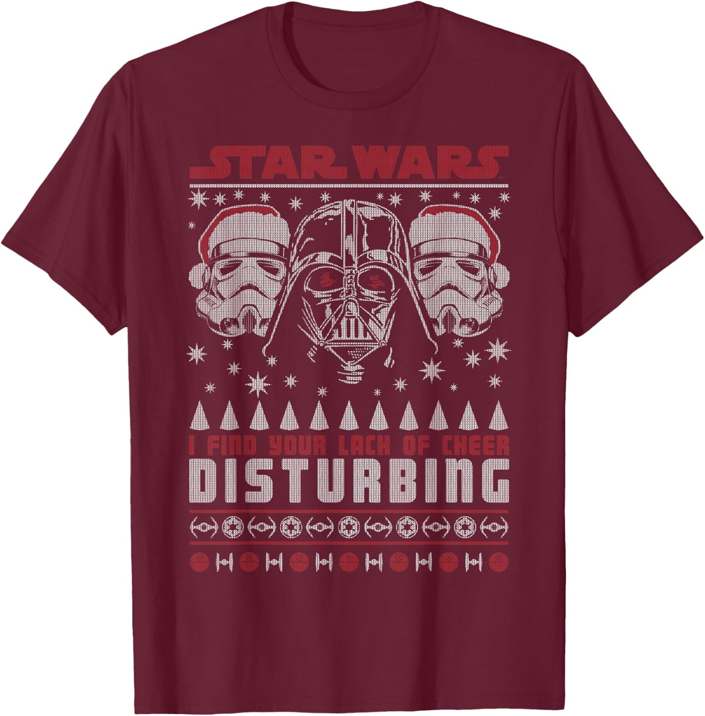 Star Wars Darth Vader Lack Of Cheer Ugly Christmas T-Shirt - T-Shirt | Maroon