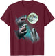 Three Great White Sharks Howl at Moon 3 Wolfs Funny Parody T-Shirt - T-Shirt | Maroon