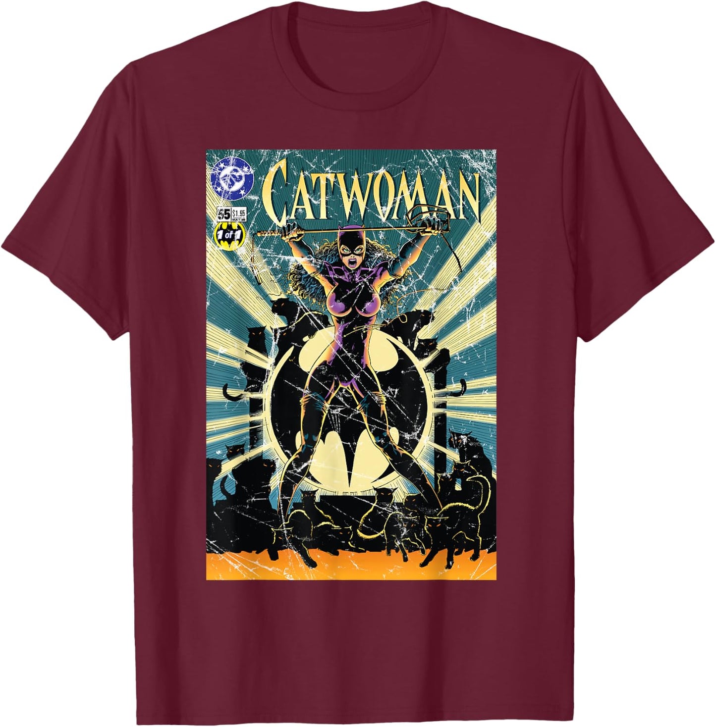 DC Catwoman Cover CW55 T-Shirt - T-Shirt | Maroon