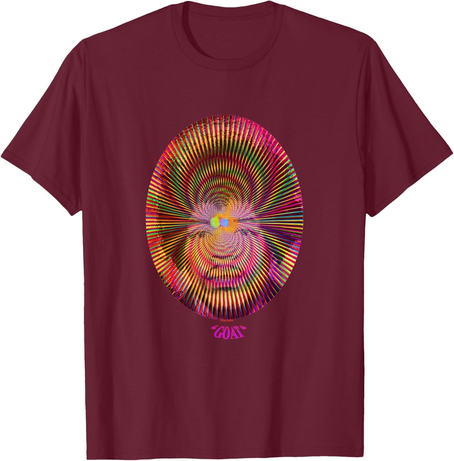 Jimi Hendrix Psychedelic Third Eye GOAT Karl Ferris T-Shirt - T-Shirt | Maroon