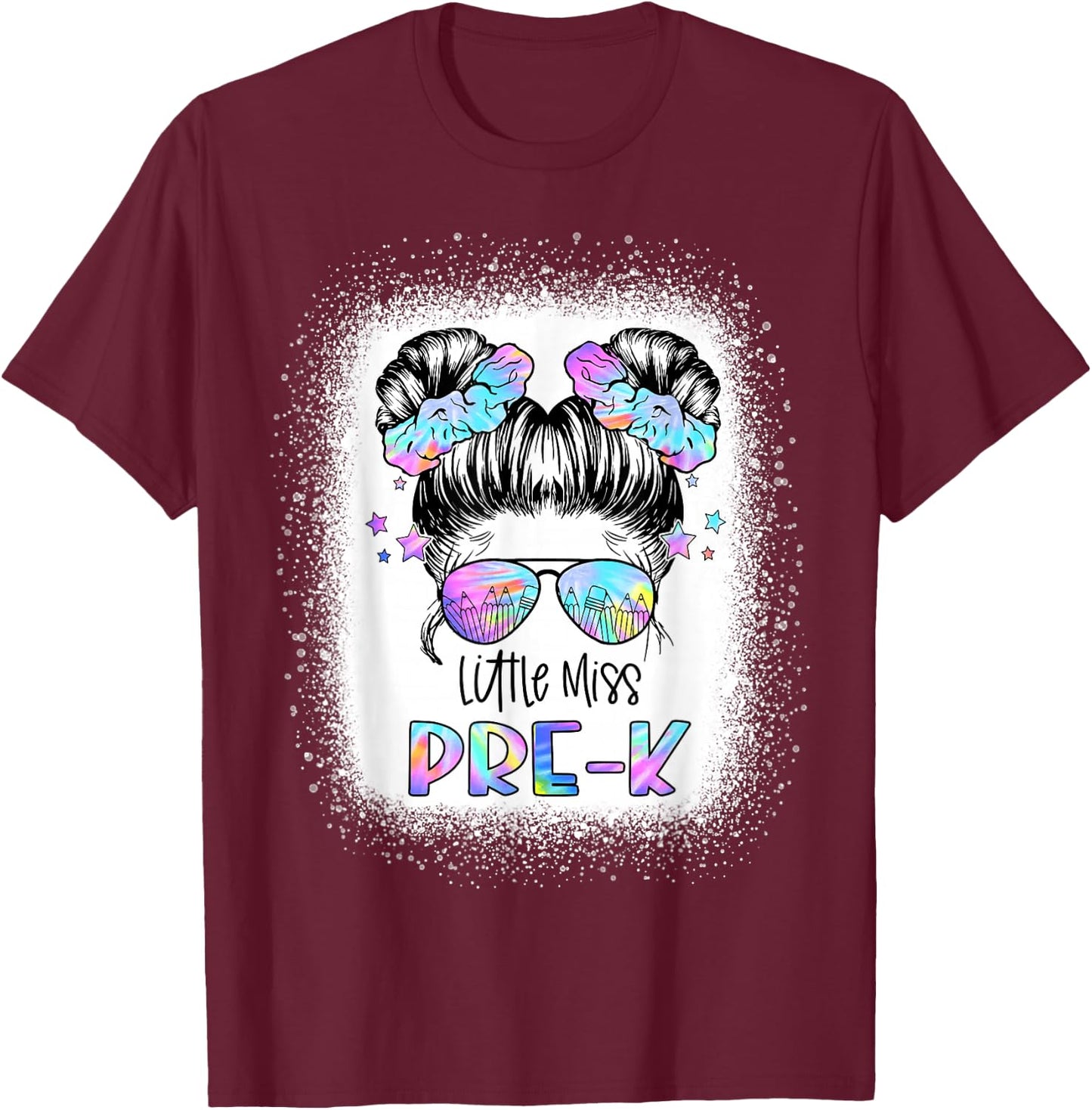 Little Miss PRE-K First Day of School 1st Day Preschool Girl T-Shirt - T-Shirt | Maroon