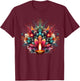 PV Mata Diwali Diya Explosion of Colors -Adults , Black, Small, Short Sleeve T-Shirt - T-Shirt | Maroon
