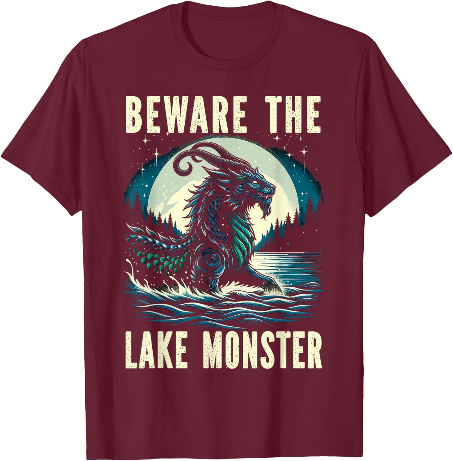 Mishipeshu Mythical Creature Cryptozoology Cryptid T-Shirt - T-Shirt | Maroon