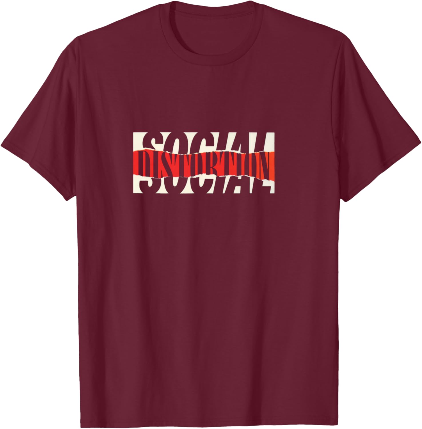 Offizielles Social Distortion Torn Logo Langarmshirt T-Shirt - T-Shirt | Maroon