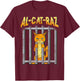 AL CAT RAZ Alcatraz Cat in Prison Behind Bars Funny Women T-Shirt - T-Shirt | Maroon