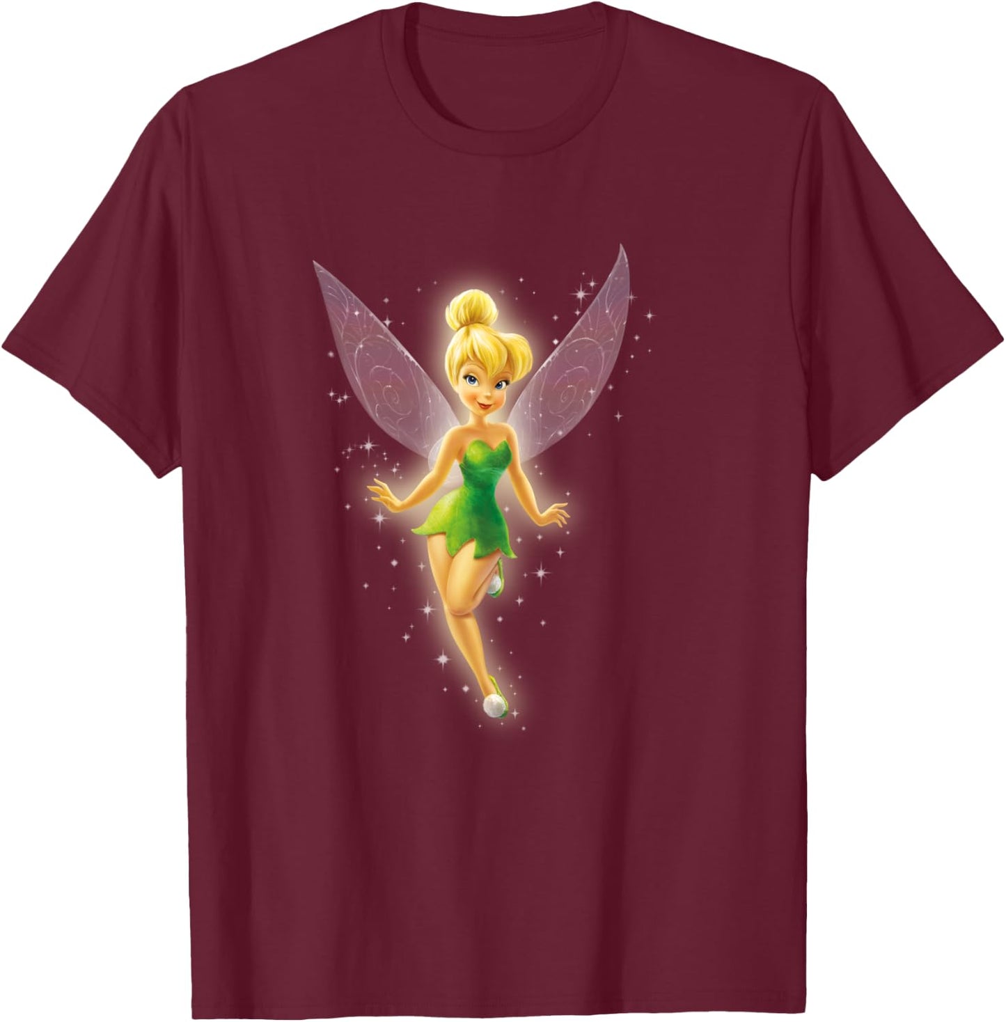 Tinkerbell Beautiful Fairy , Black, S T-Shirt - T-Shirt | Maroon